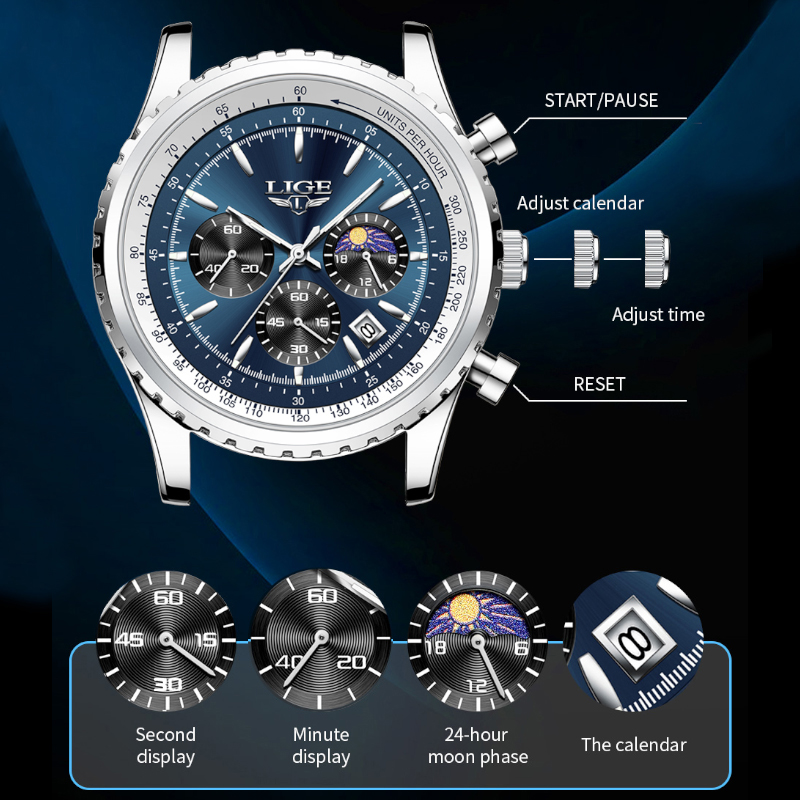 LIGE Brand Luxury Quartz Man W - огляд і ціна Luxury Watch Magazine