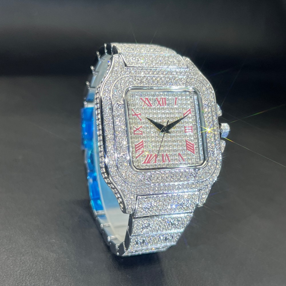 MISSFOX Iced Out Men Watch Squ - огляд і ціна Luxury Watch Iceberg
