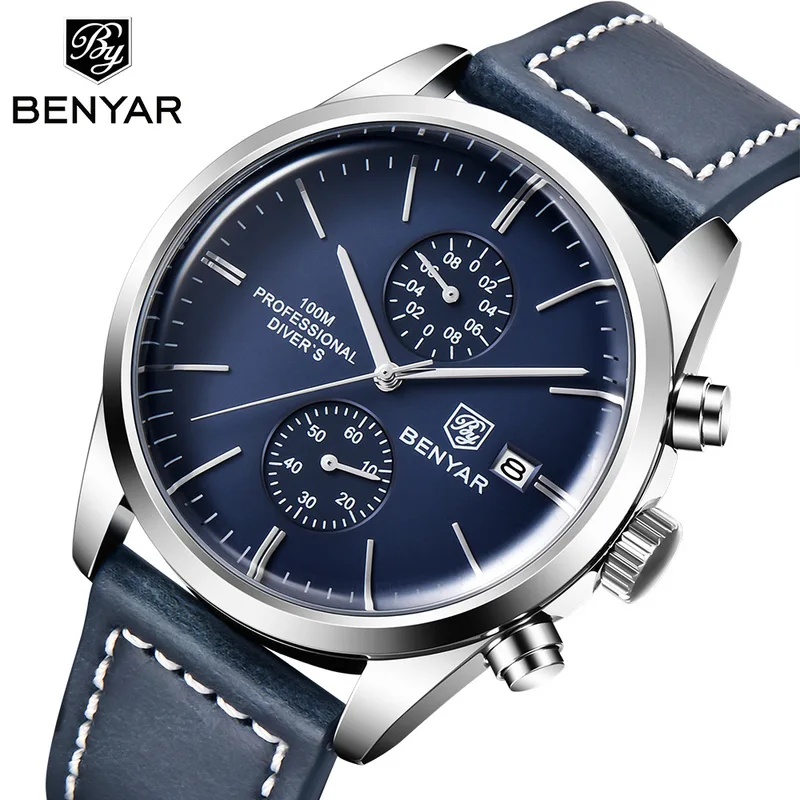 BENYAR Leather Men Quartz Wris - огляд і ціна Luxury Watch Maker
